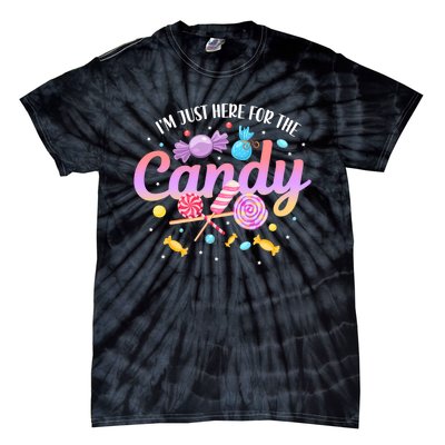 IM Just Here For The Candy Funny Halloween Food Humor Tie-Dye T-Shirt