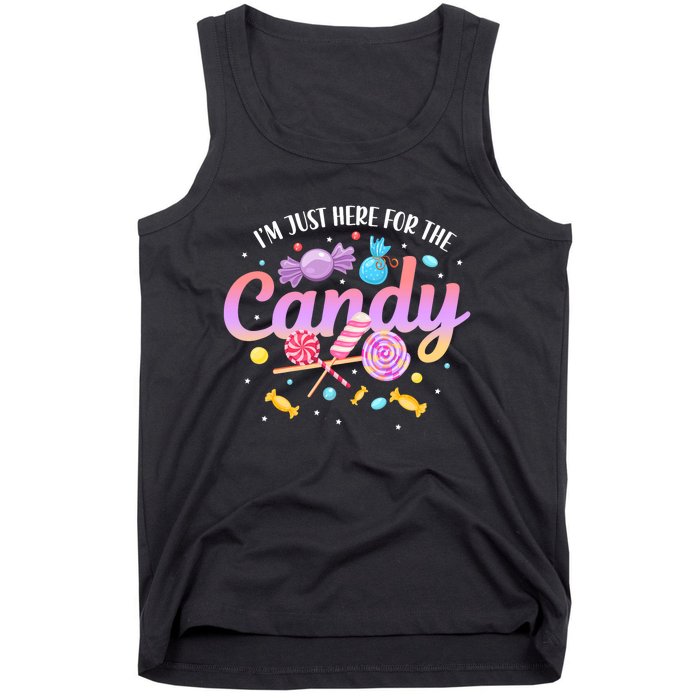 IM Just Here For The Candy Funny Halloween Food Humor Tank Top