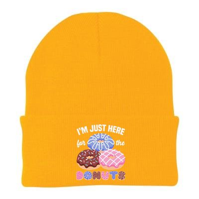 Im Just Here For The Donuts Funny Donut Lover Doughnut Knit Cap Winter Beanie