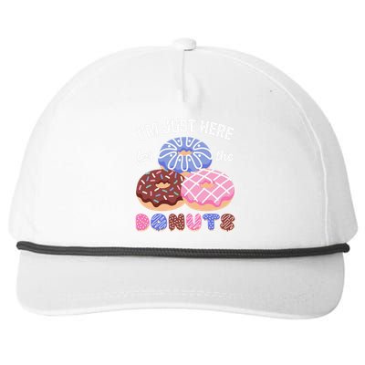 Im Just Here For The Donuts Funny Donut Lover Doughnut Snapback Five-Panel Rope Hat