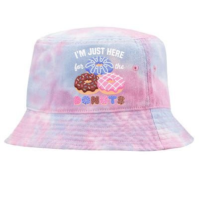 Im Just Here For The Donuts Funny Donut Lover Doughnut Tie-Dyed Bucket Hat