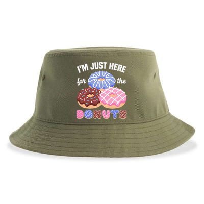 Im Just Here For The Donuts Funny Donut Lover Doughnut Sustainable Bucket Hat