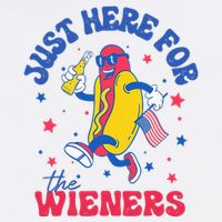 Im Just Here For Wieners 4th Of July Hotdog Full-Length Apron With Pockets