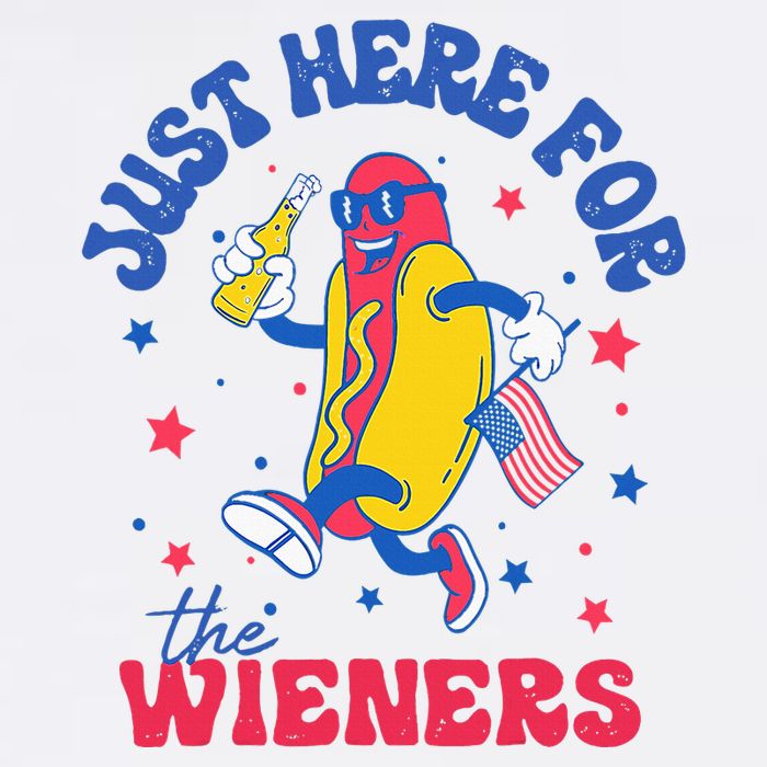 Im Just Here For Wieners 4th Of July Hotdog Full-Length Apron With Pockets