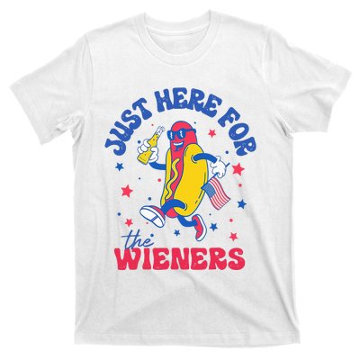 Im Just Here For Wieners 4th Of July Hotdog T-Shirt