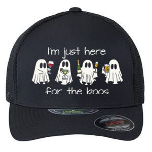 IM Just Here For The Boos Funny Halloween Ghost Flexfit Unipanel Trucker Cap