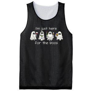 IM Just Here For The Boos Funny Halloween Ghost Mesh Reversible Basketball Jersey Tank