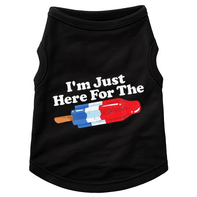I'm Just Here For The Popsicle Funny Bomb Retro 80s Pop Gift Doggie Tank