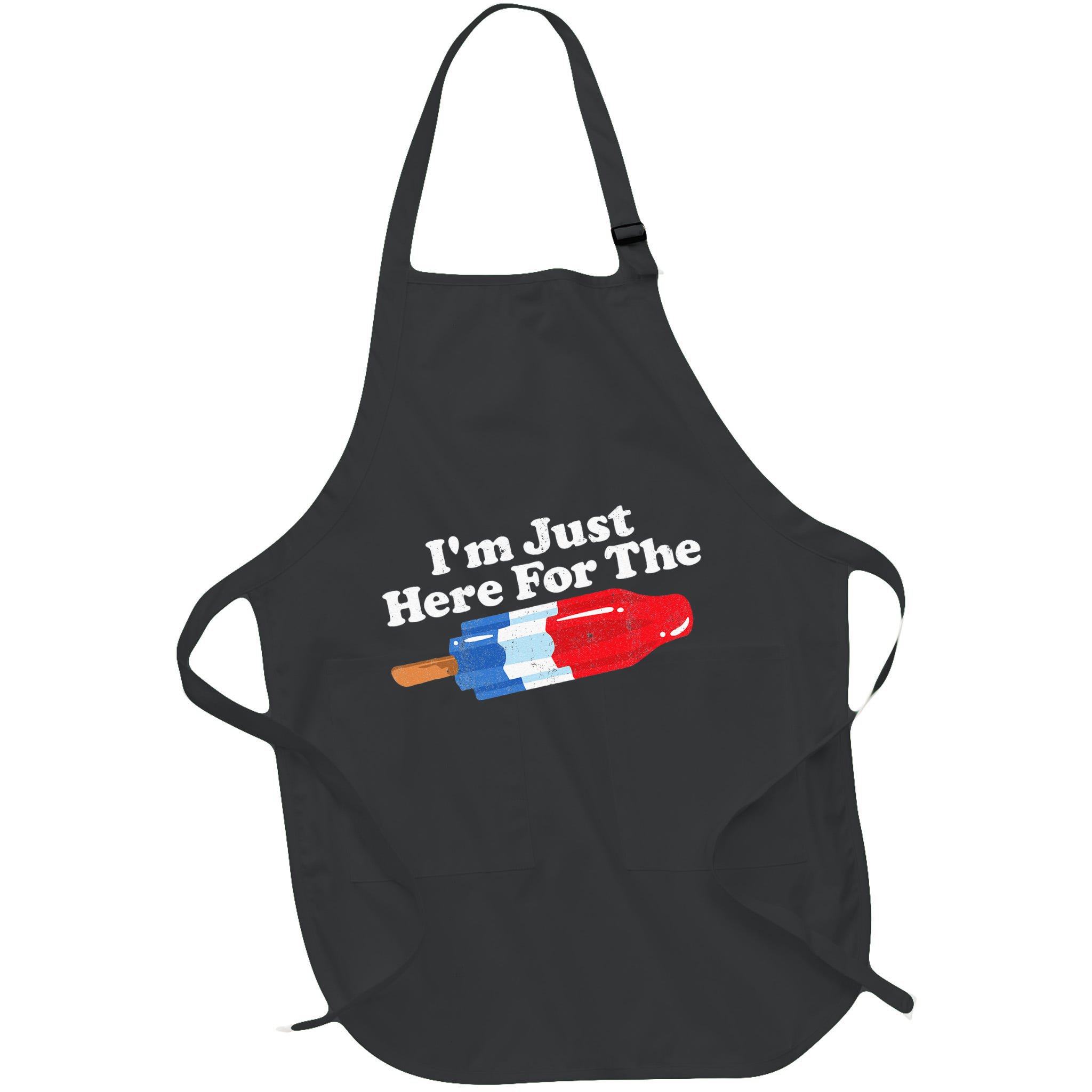 I'm Just Here For The Popsicle Funny Bomb Retro 80s Pop Gift Apron