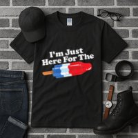I'm Just Here For The Popsicle Funny Bomb Retro 80s Pop Gift Tall T-Shirt