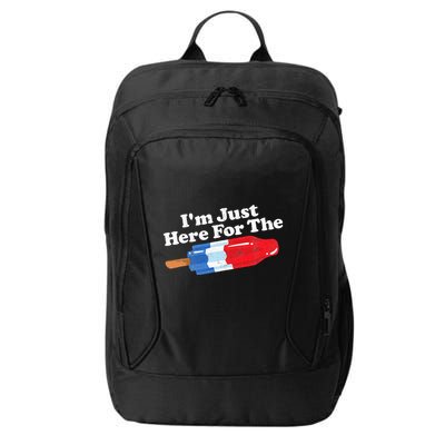 I'm Just Here For The Popsicle Funny Bomb Retro 80s Pop Gift City Backpack