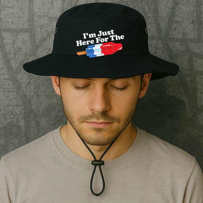 I'm Just Here For The Popsicle Funny Bomb Retro 80s Pop Gift Bucket Hat