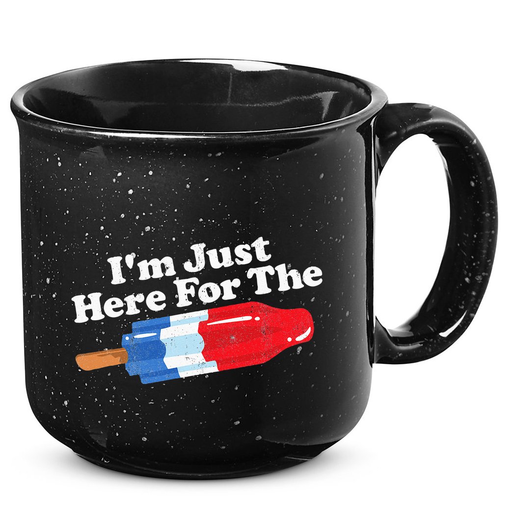 I'm Just Here For The Popsicle Funny Bomb Retro 80s Pop Gift 15oz Campfire Ceramic Mug
