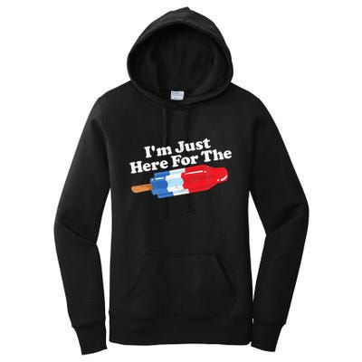 I'm Just Here For The Popsicle Funny Bomb Retro 80s Pop Gift Women's Pullover Hoodie