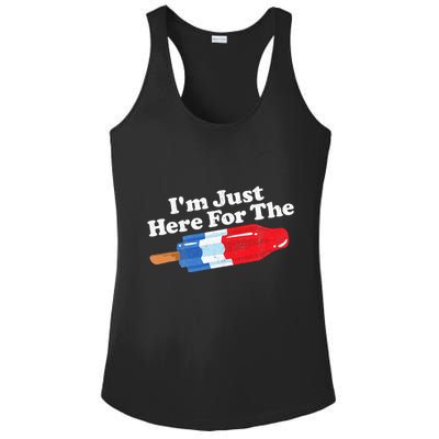 I'm Just Here For The Popsicle Funny Bomb Retro 80s Pop Gift Ladies PosiCharge Competitor Racerback Tank
