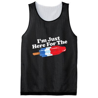 I'm Just Here For The Popsicle Funny Bomb Retro 80s Pop Gift Mesh Reversible Basketball Jersey Tank
