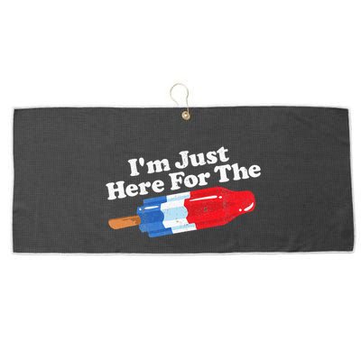 I'm Just Here For The Popsicle Funny Bomb Retro 80s Pop Gift Large Microfiber Waffle Golf Towel