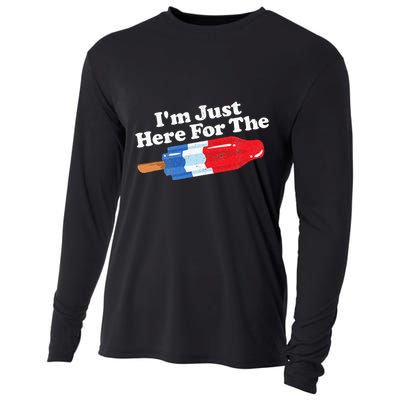 I'm Just Here For The Popsicle Funny Bomb Retro 80s Pop Gift Cooling Performance Long Sleeve Crew