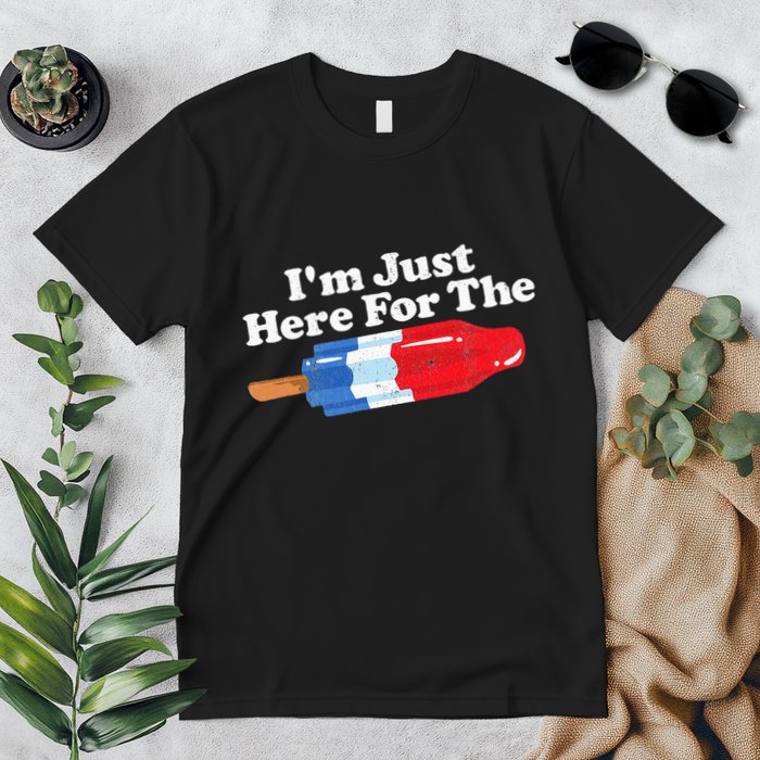 I'm Just Here For The Popsicle Funny Bomb Retro 80s Pop Gift Premium T-Shirt