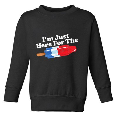 I'm Just Here For The Popsicle Funny Bomb Retro 80s Pop Gift Toddler Sweatshirt