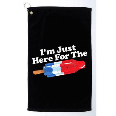 I'm Just Here For The Popsicle Funny Bomb Retro 80s Pop Gift Golf Towel