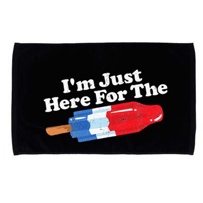 I'm Just Here For The Popsicle Funny Bomb Retro 80s Pop Gift Microfiber Hand Towel