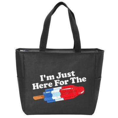 I'm Just Here For The Popsicle Funny Bomb Retro 80s Pop Gift Zip Tote Bag