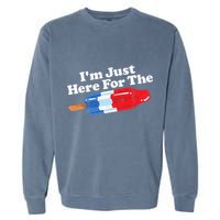 I'm Just Here For The Popsicle Funny Bomb Retro 80s Pop Gift Garment-Dyed Sweatshirt