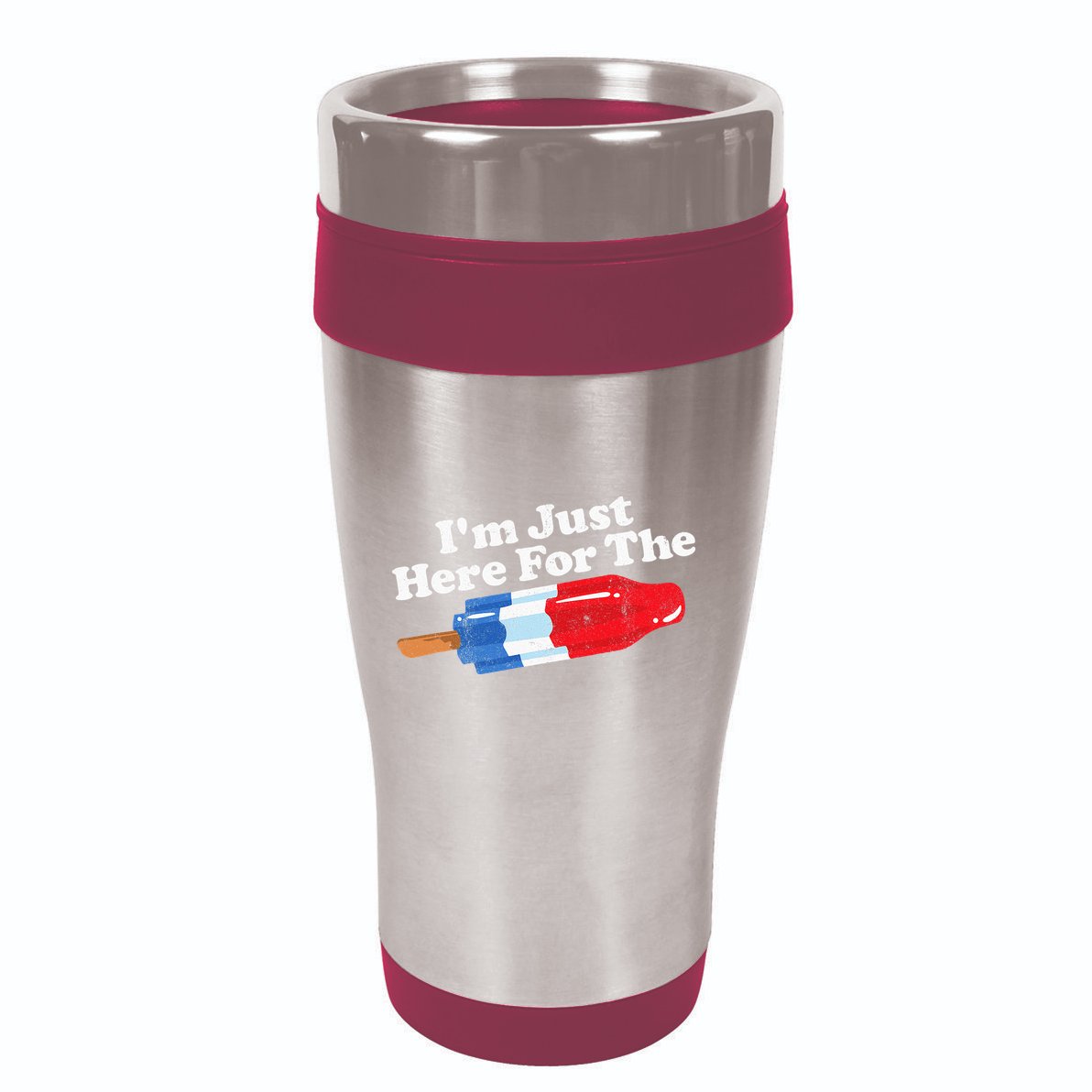 I'm Just Here For The Popsicle Funny Bomb Retro 80s Pop Gift 16oz Travel Tumbler
