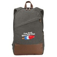 I'm Just Here For The Popsicle Funny Bomb Retro 80s Pop Gift Cotton Canvas Backpack