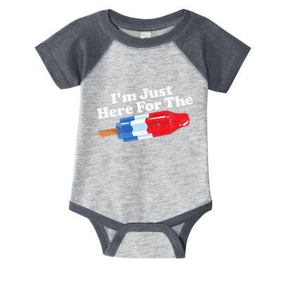 I'm Just Here For The Popsicle Funny Bomb Retro 80s Pop Gift Infant Baby Jersey Bodysuit