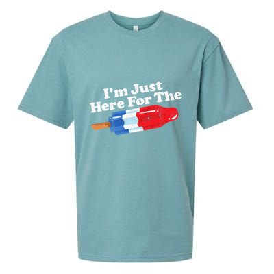 I'm Just Here For The Popsicle Funny Bomb Retro 80s Pop Gift Sueded Cloud Jersey T-Shirt