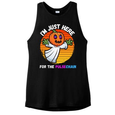 Im Just Here For The PulseChain Funny Halloween Pulsechain Funny Halloween HEX Ladies PosiCharge Tri-Blend Wicking Tank