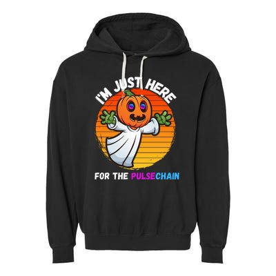 Im Just Here For The PulseChain Funny Halloween Pulsechain Funny Halloween HEX Garment-Dyed Fleece Hoodie