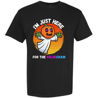 Im Just Here For The PulseChain Funny Halloween Pulsechain Funny Halloween HEX Garment-Dyed Heavyweight T-Shirt