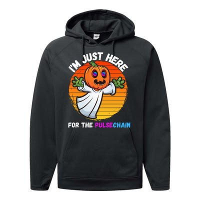 Im Just Here For The PulseChain Funny Halloween Pulsechain Funny Halloween HEX Performance Fleece Hoodie