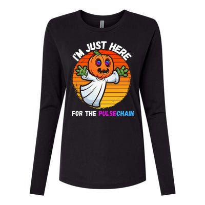 Im Just Here For The PulseChain Funny Halloween Pulsechain Funny Halloween HEX Womens Cotton Relaxed Long Sleeve T-Shirt