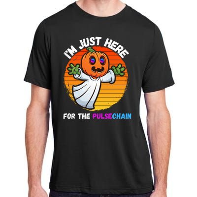 Im Just Here For The PulseChain Funny Halloween Pulsechain Funny Halloween HEX Adult ChromaSoft Performance T-Shirt