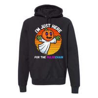 Im Just Here For The PulseChain Funny Halloween Pulsechain Funny Halloween HEX Premium Hoodie