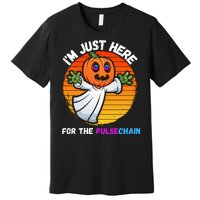 Im Just Here For The PulseChain Funny Halloween Pulsechain Funny Halloween HEX Premium T-Shirt