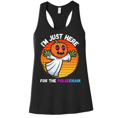 Im Just Here For The PulseChain Funny Halloween Pulsechain Funny Halloween HEX Women's Racerback Tank