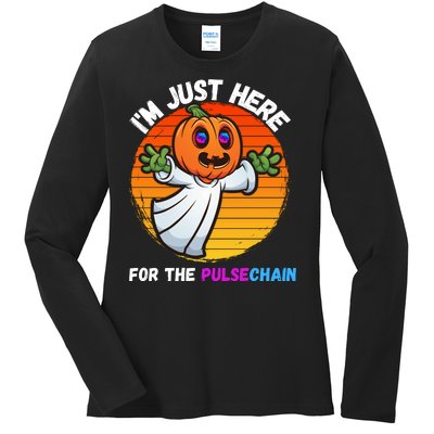 Im Just Here For The PulseChain Funny Halloween Pulsechain Funny Halloween HEX Ladies Long Sleeve Shirt