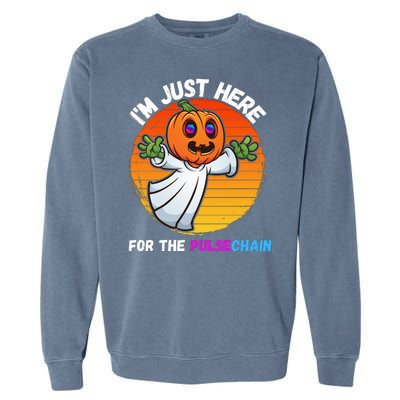 Im Just Here For The PulseChain Funny Halloween Pulsechain Funny Halloween HEX Garment-Dyed Sweatshirt