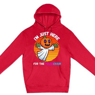 Im Just Here For The PulseChain Funny Halloween Pulsechain Funny Halloween HEX Premium Pullover Hoodie