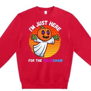 Im Just Here For The PulseChain Funny Halloween Pulsechain Funny Halloween HEX Premium Crewneck Sweatshirt