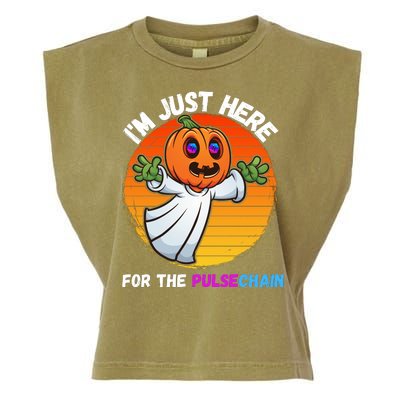 Im Just Here For The PulseChain Funny Halloween Pulsechain Funny Halloween HEX Garment-Dyed Women's Muscle Tee