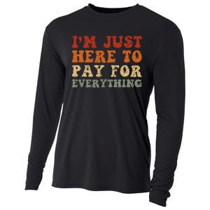 IM Just Here To Pay For Everything Humor Sarcasm Mom Dad Cooling Performance Long Sleeve Crew