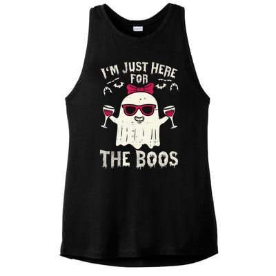 I'm Just Here For The Boos Halloween Costume Ladies PosiCharge Tri-Blend Wicking Tank