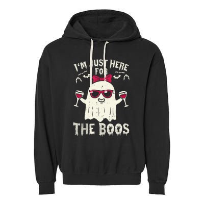 I'm Just Here For The Boos Halloween Costume Garment-Dyed Fleece Hoodie