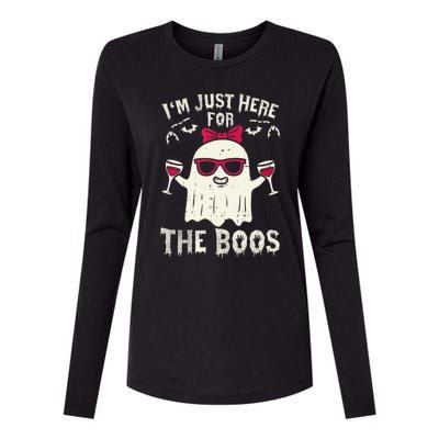 I'm Just Here For The Boos Halloween Costume Womens Cotton Relaxed Long Sleeve T-Shirt